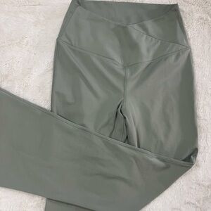 Women's Sage Green Flared Leggings